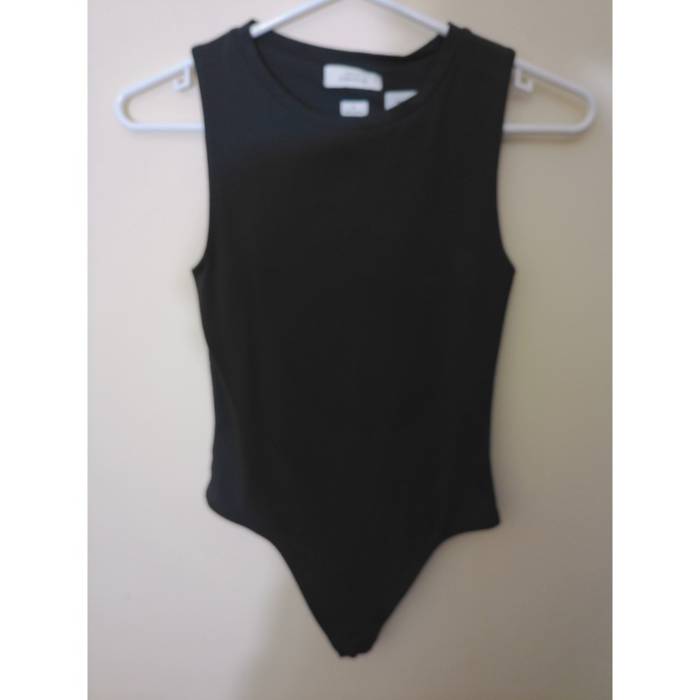 Babaton Contour Muscle Bodysuit Womens Small Black Minimalist Sleek Layering Top